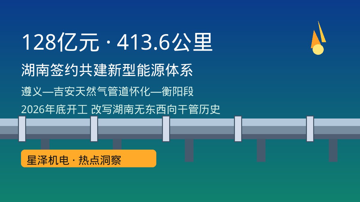 128亿元413.6公里！湖南携手国家管网共建新型能源体系，东西向天然气大动脉背后的特种管道机遇