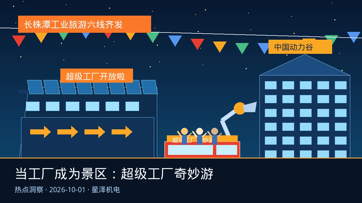 国庆打卡“超级工厂”！长株潭六条工业旅游线路串联30余家企业：从三一重工到比亚迪智造、从清水塘1956到中国动力谷，敢开放参观的工厂如何炼成？智能产线、参观动线与老厂房机电更新背后，机电安装行业的文旅新订单